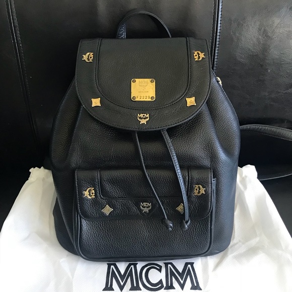 Mcm Bags Nwt Black Silver Ombre Visetos Backpack Bag Poshmark